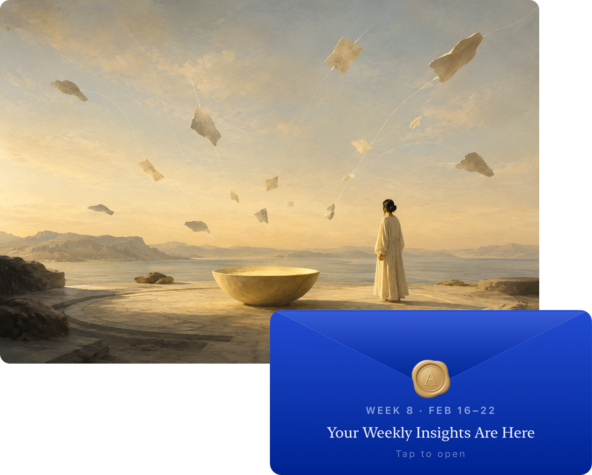 Weekly letter envelope with painting