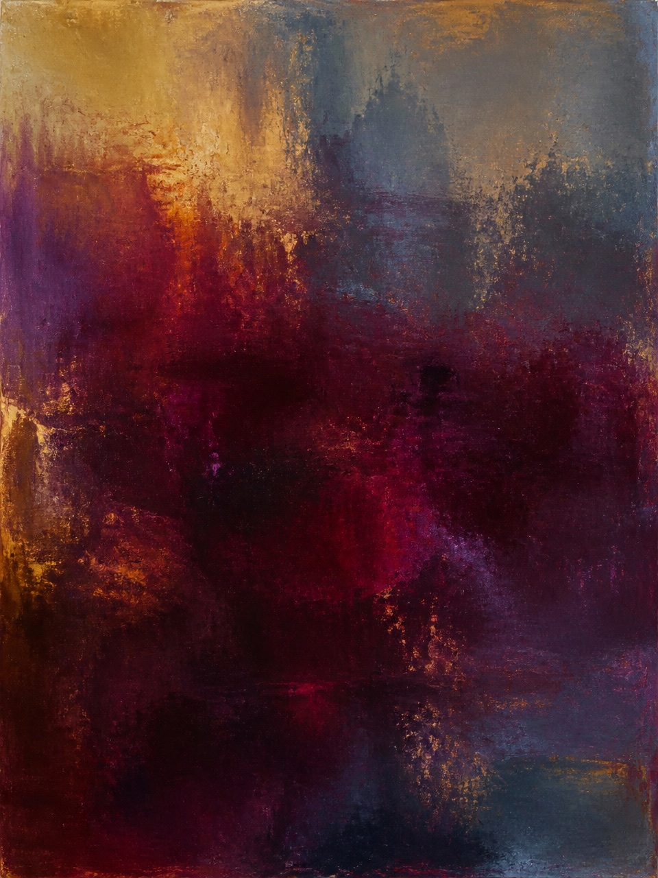 Abstract painting titled Heavier Than It Looks